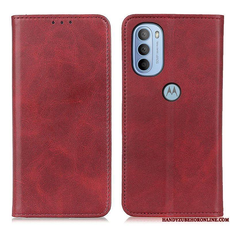 Flip Cover Moto G41 / G31 Cuir Litchi Fendu