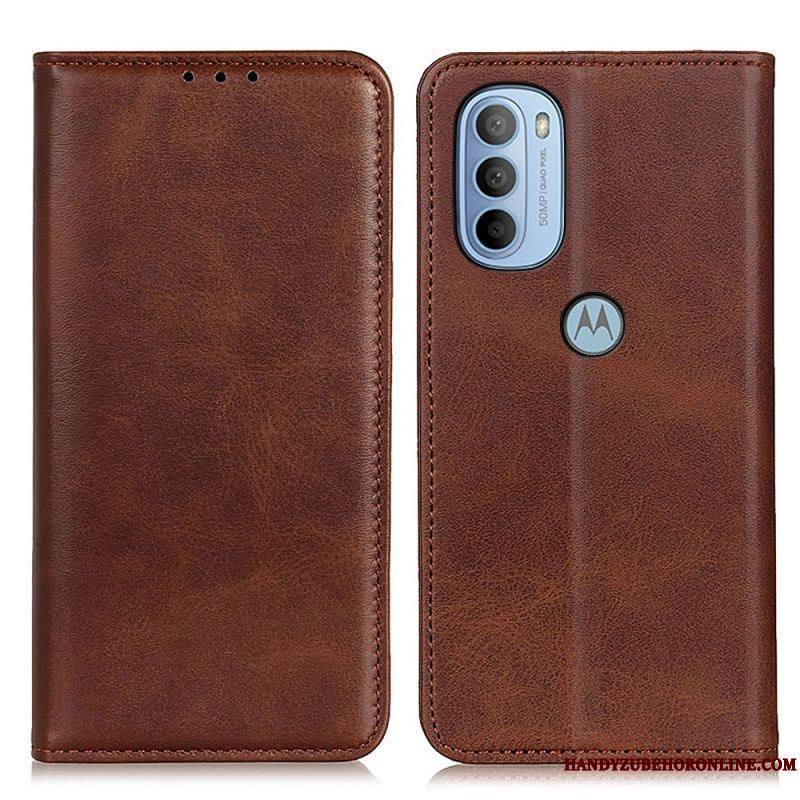 Flip Cover Moto G41 / G31 Cuir Litchi Fendu