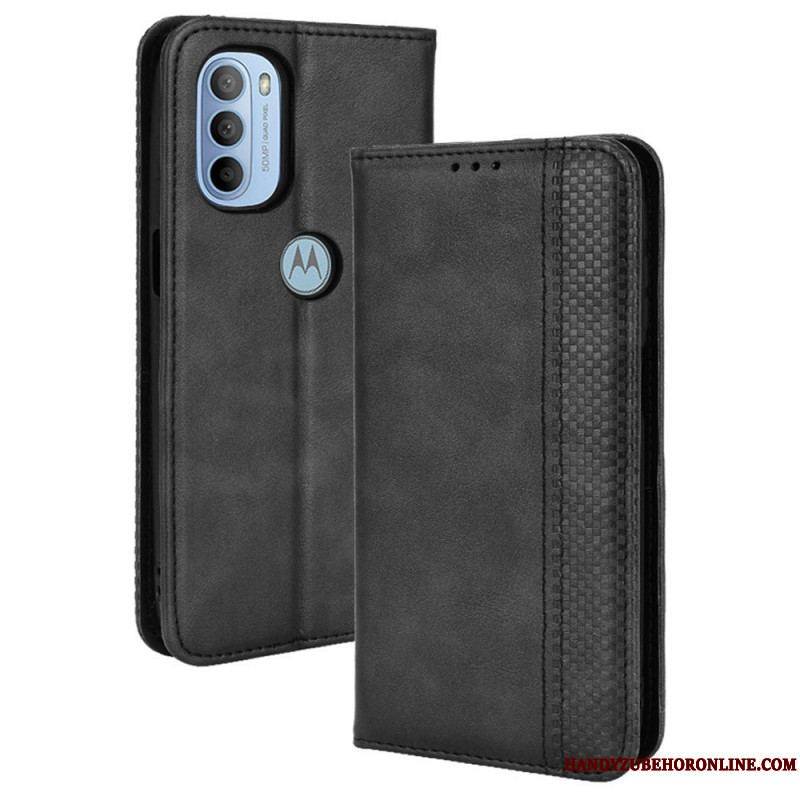 Flip Cover Moto G41 / G31 Effet Cuir Vintage Stylisé