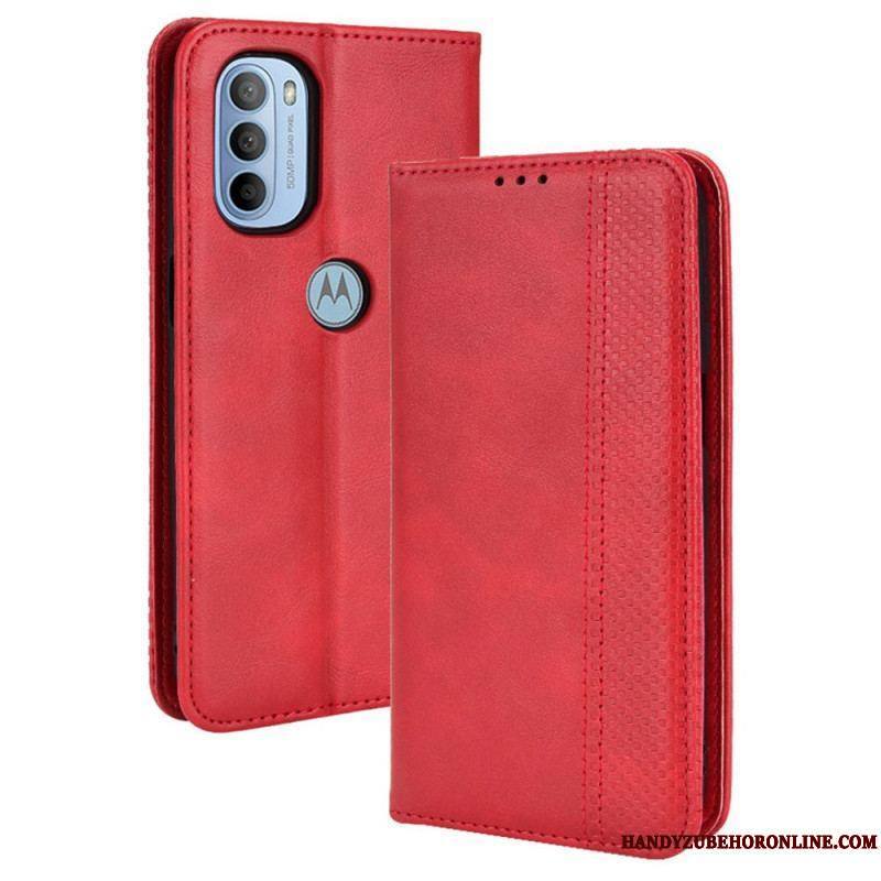 Flip Cover Moto G41 / G31 Effet Cuir Vintage Stylisé