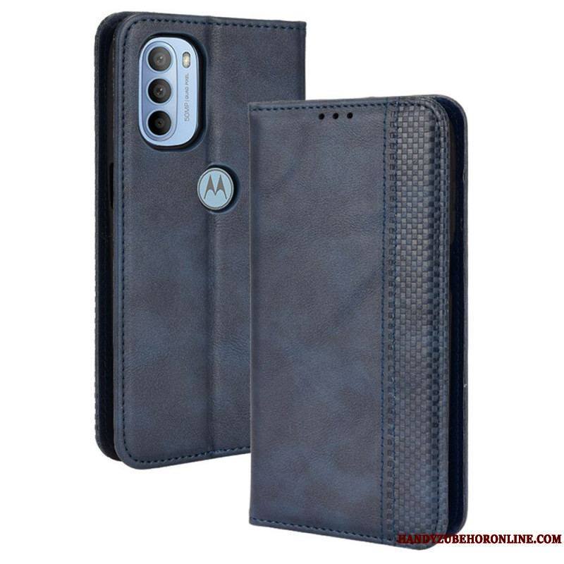 Flip Cover Moto G41 / G31 Effet Cuir Vintage Stylisé