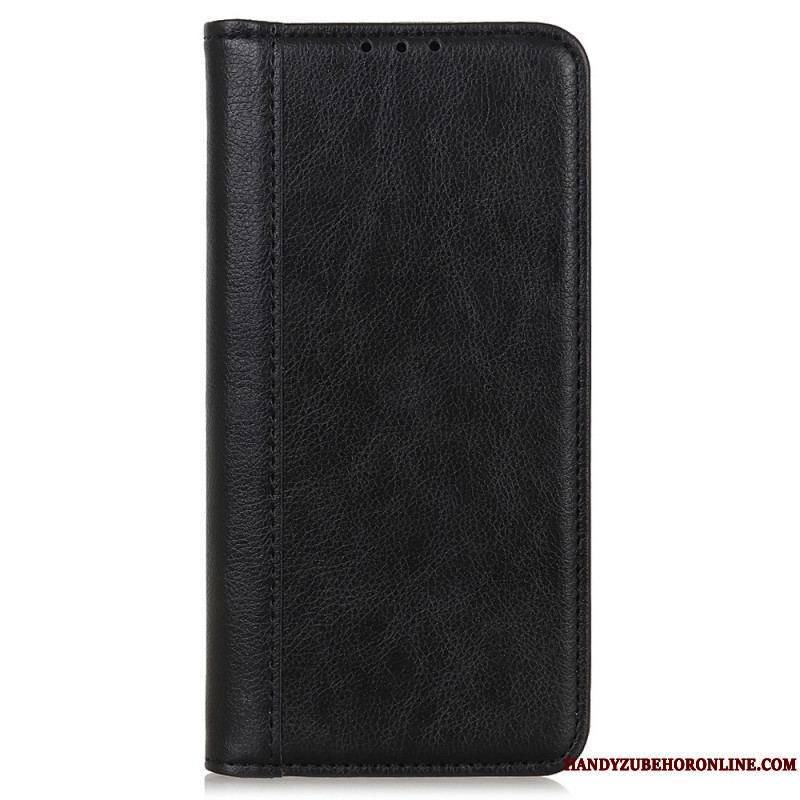 Flip Cover Moto G51 5G Cuir Litchi Fendu Élégance