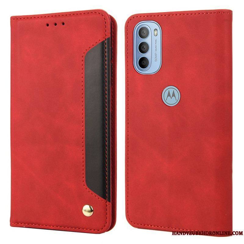 Flip Cover Moto G51 5G Effet Cuir Business Bicolore