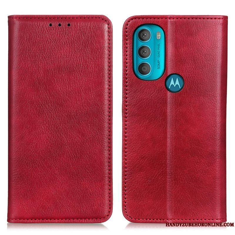 Flip Cover Moto G71 5G Cuir Fendu Texturé