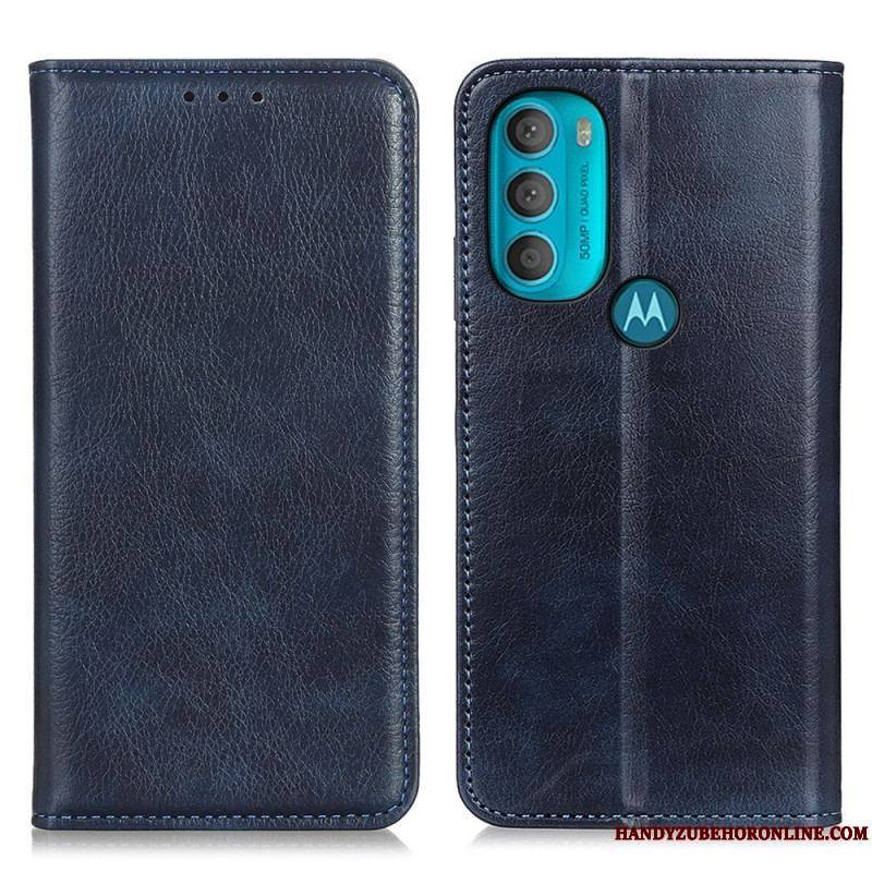 Flip Cover Moto G71 5G Cuir Fendu Texturé