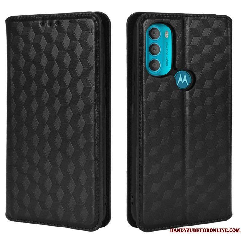 Flip Cover Moto G71 5G Effet Cuir Diamant