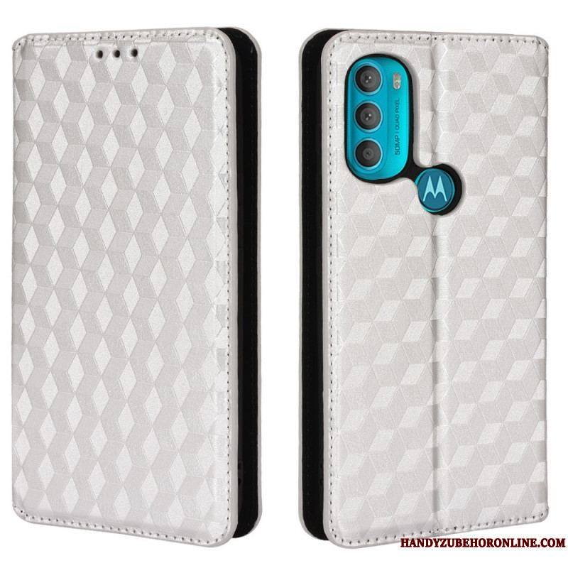 Flip Cover Moto G71 5G Effet Cuir Diamant