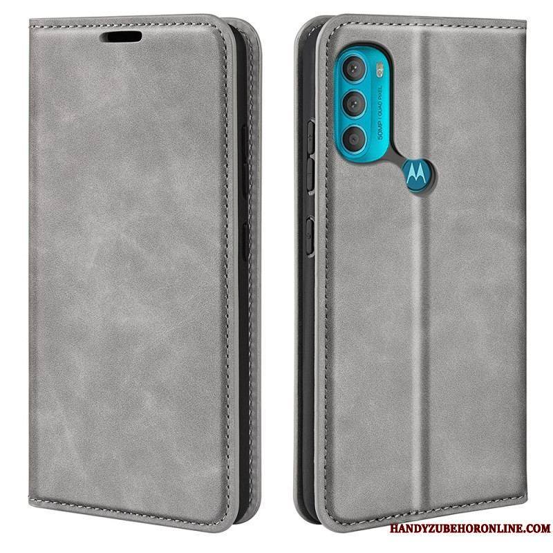 Flip Cover Moto G71 5G Effet Cuir Douceur Soie