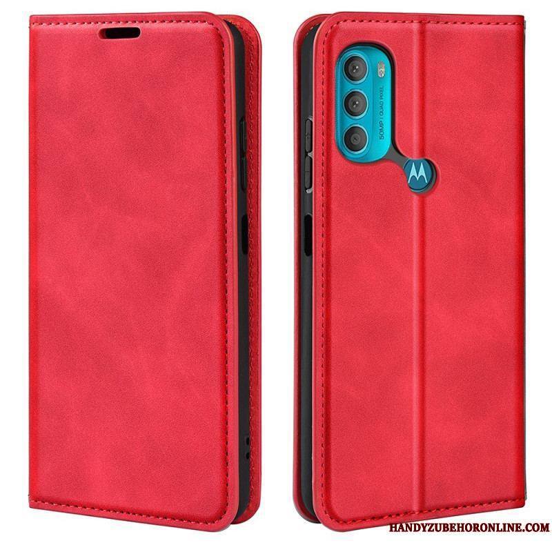 Flip Cover Moto G71 5G Effet Cuir Douceur Soie