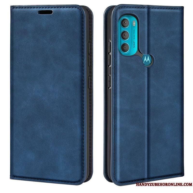 Flip Cover Moto G71 5G Effet Cuir Douceur Soie