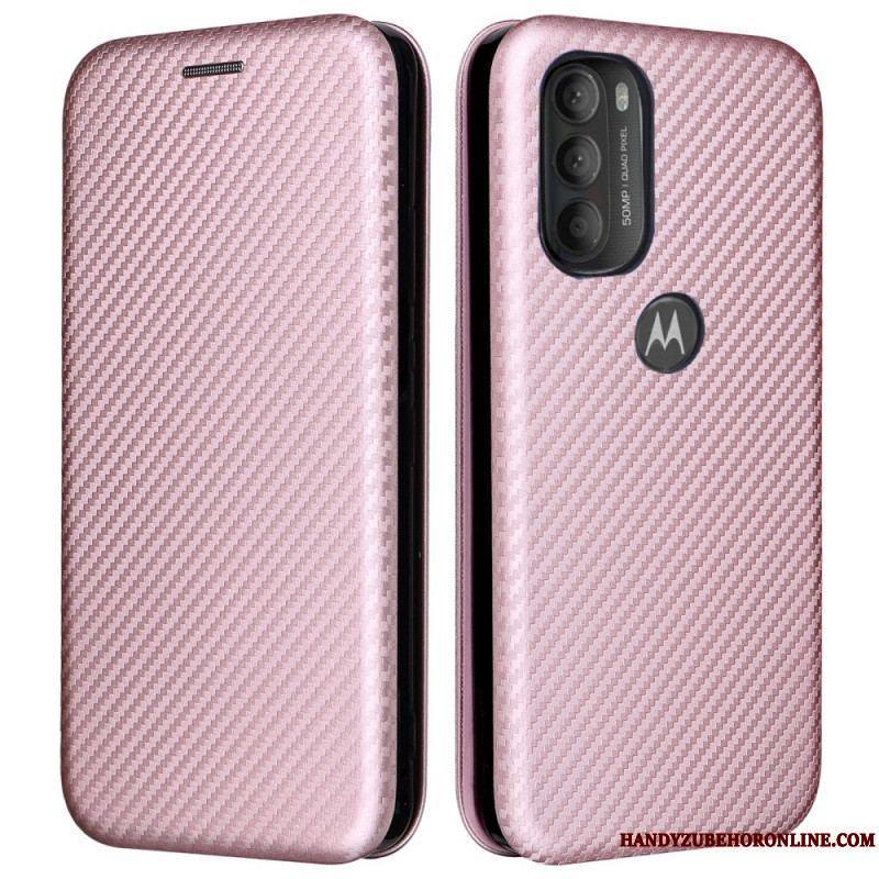 Flip Cover Moto G71 5G Silicone Carbone Coloré