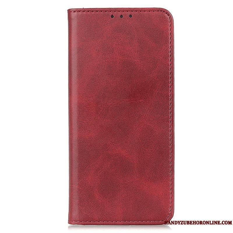 Flip Cover Moto G73 5G Cuir Fendu Élégance