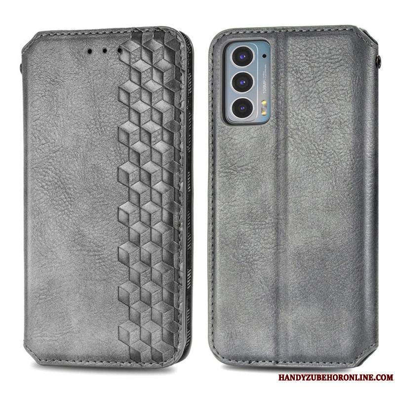 Flip Cover Motorola Edge 20 Effet Cuir Texture Diamant