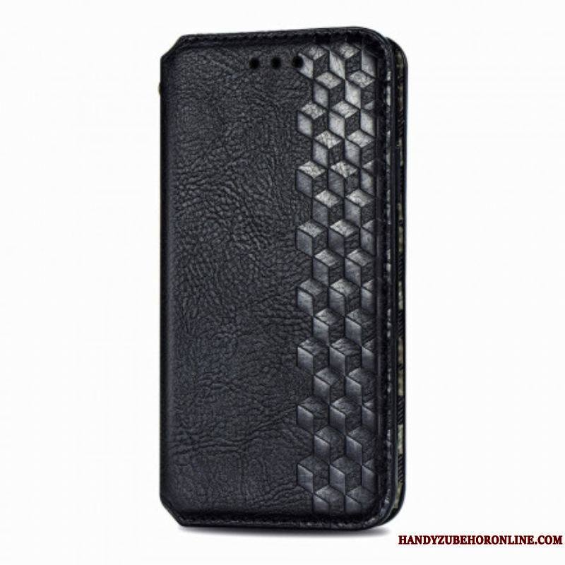 Flip Cover Motorola Edge 20 Lite Simili Cuir Texture Diamant