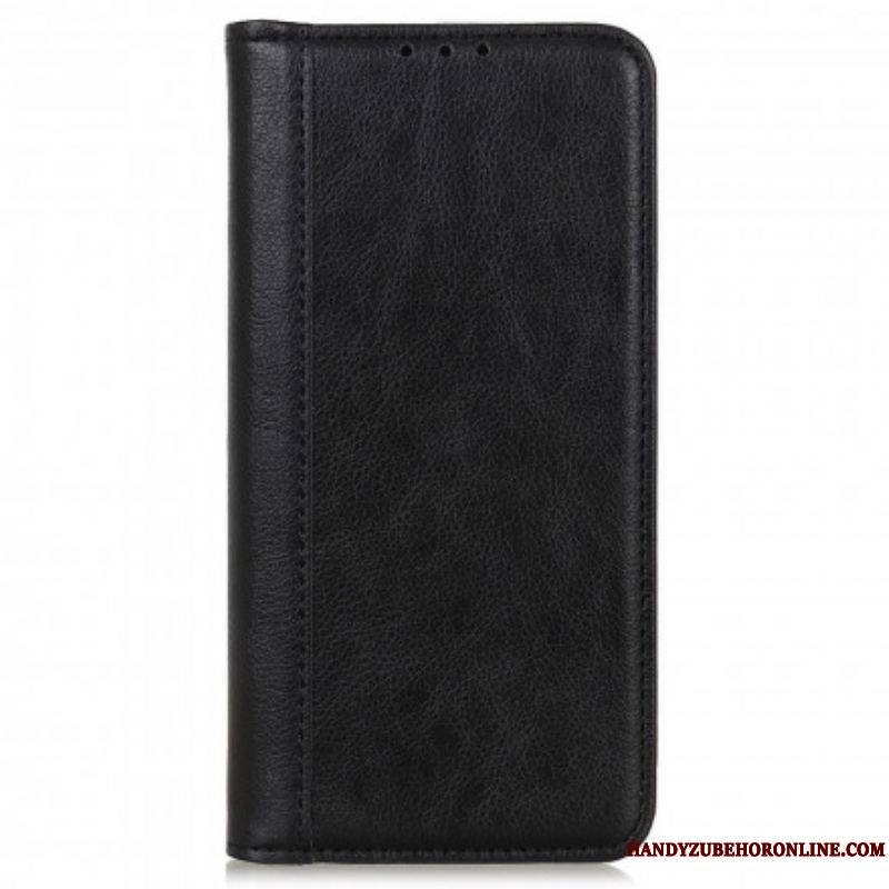 Flip Cover Motorola Edge 20 Lite Version Cuir Litchi Fendu