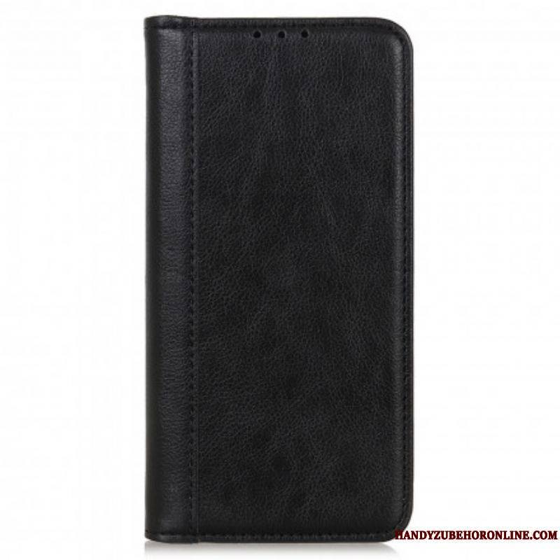 Flip Cover Motorola Edge 20 Pro Version Cuir Litchi Fendu