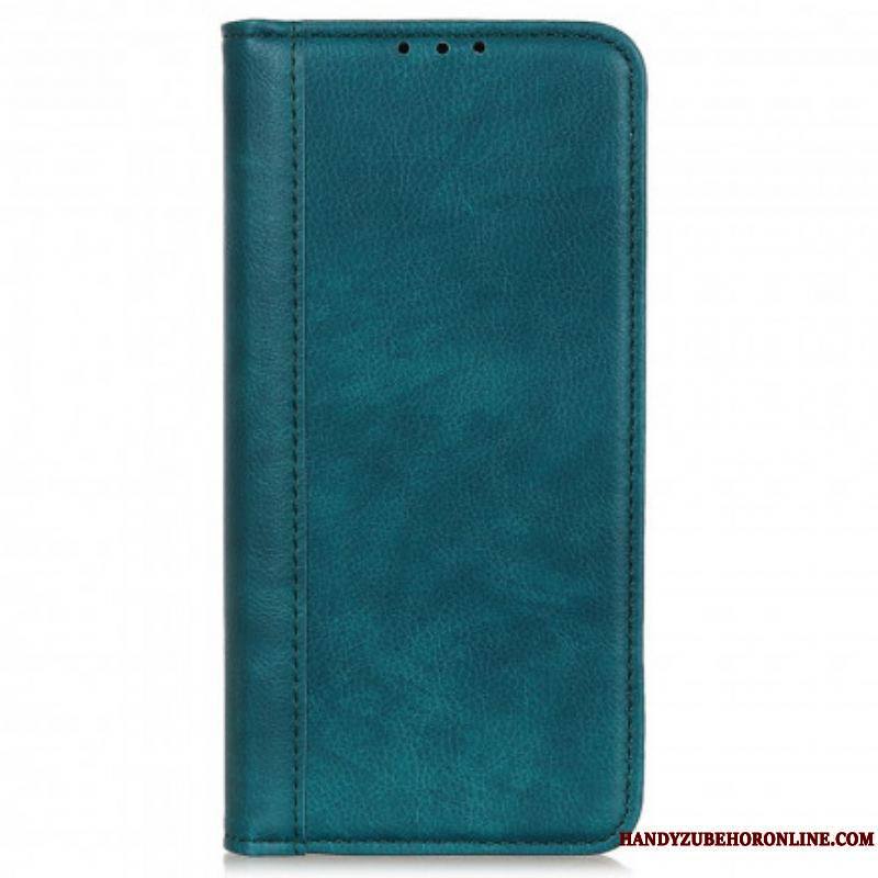 Flip Cover Motorola Edge 20 Pro Version Cuir Litchi Fendu