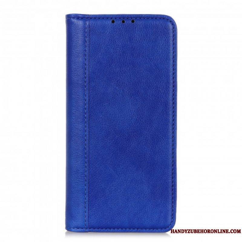 Flip Cover Motorola Edge 20 Version Cuir Litchi Fendu