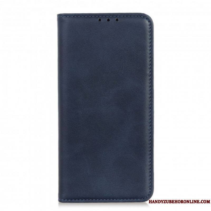 Flip Cover Motorola G60s Cuir Fendu Mat