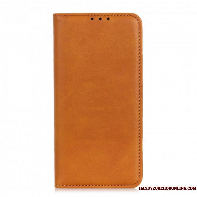 Flip Cover Motorola G60s Cuir Fendu Mat