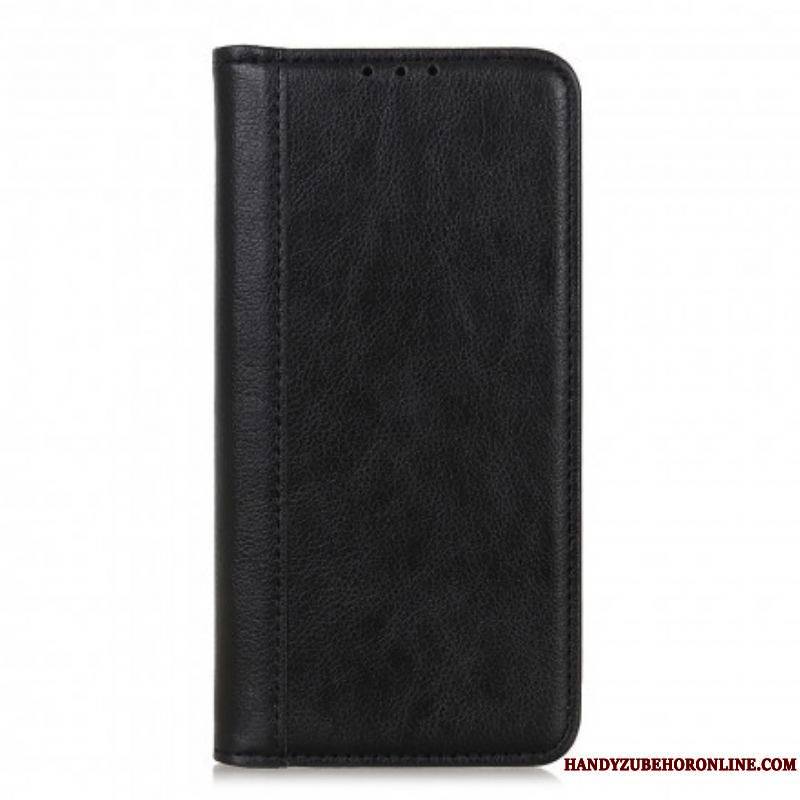 Flip Cover Motorola G60s Version Cuir Litchi Fendu