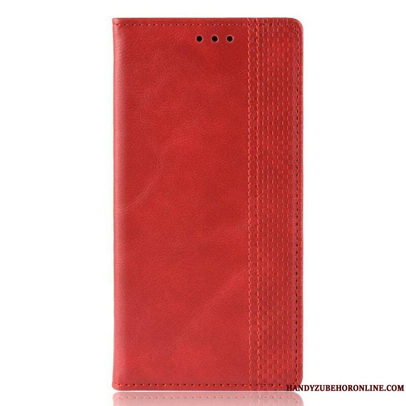 Flip Cover Samsung Galaxy A12 / M12 Effet Cuir Vintage Stylisé