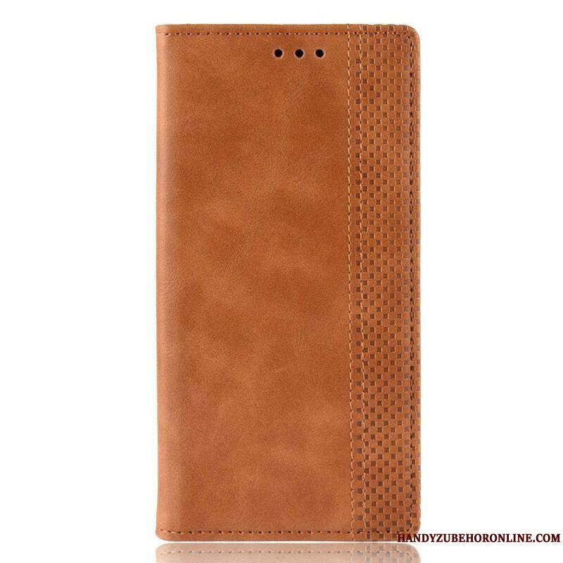 Flip Cover Samsung Galaxy A12 / M12 Effet Cuir Vintage Stylisé