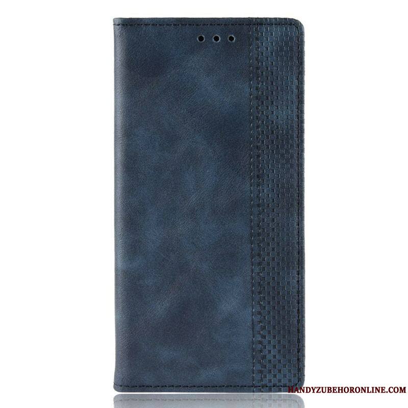 Flip Cover Samsung Galaxy A42 5G Effet Cuir Vintage Stylisé