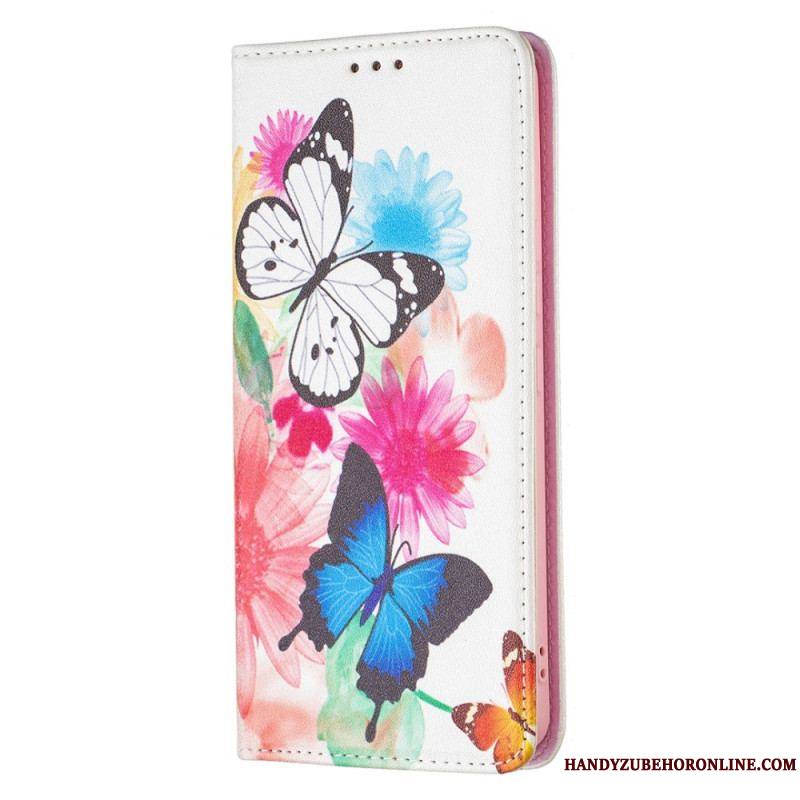 Flip Cover Samsung Galaxy A53 5G Papillons Colorés