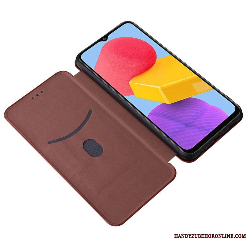 Flip Cover Samsung Galaxy M13 Fibre Carbone