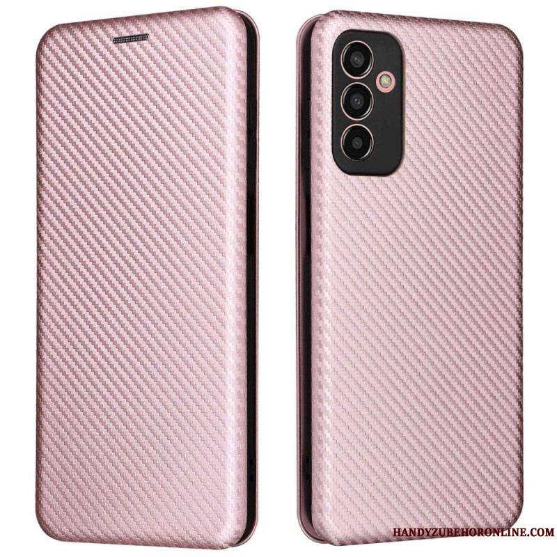 Flip Cover Samsung Galaxy M13 Fibre Carbone