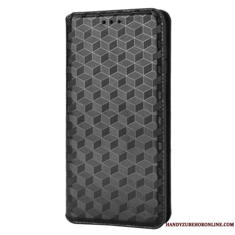 Flip Cover Samsung Galaxy M23 Effet Cuir Cubes 3D