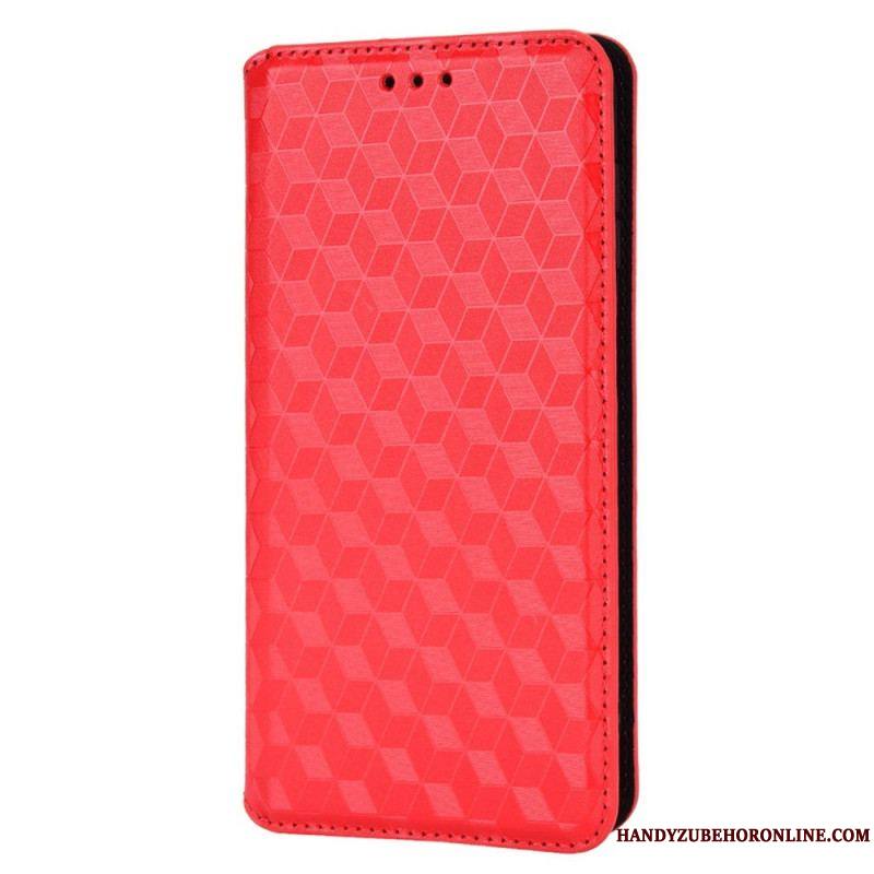 Flip Cover Samsung Galaxy M23 Effet Cuir Cubes 3D