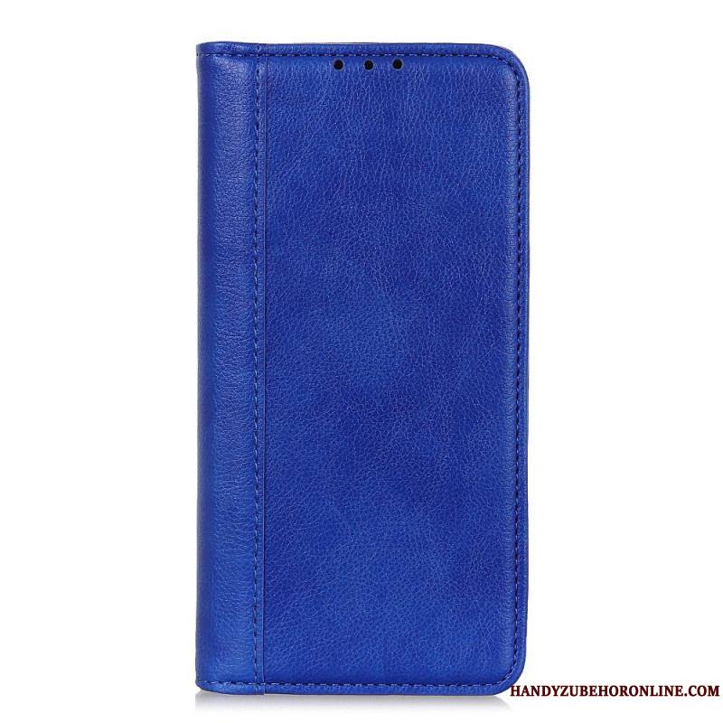 Flip Cover Samsung Galaxy M32 Cuir Litchi Fendu Élégance