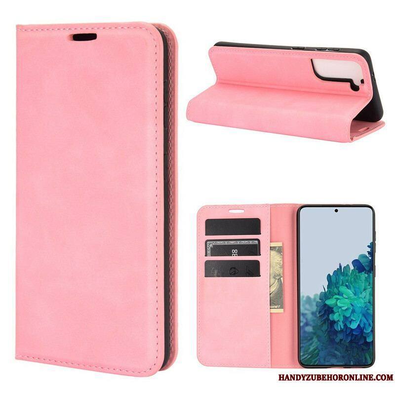 Flip Cover Samsung Galaxy S21 5G Effet Cuir Douceur