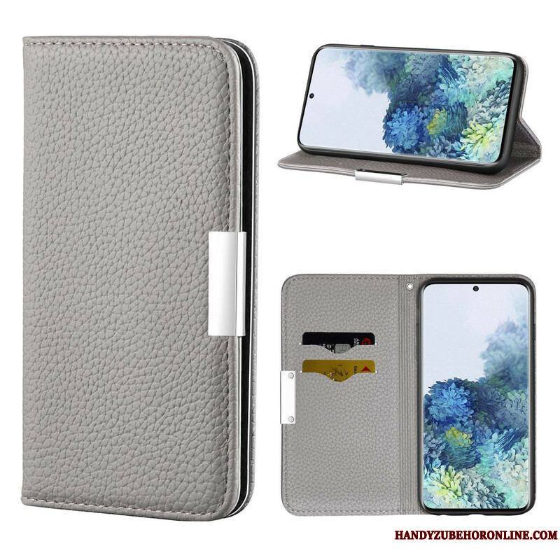 Flip Cover Samsung Galaxy S21 5G Simili Cuir Litchi Ultra Chic