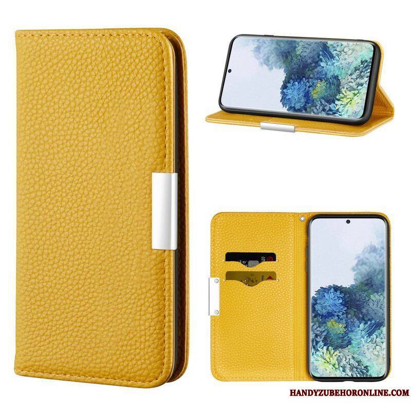 Flip Cover Samsung Galaxy S21 5G Simili Cuir Litchi Ultra Chic