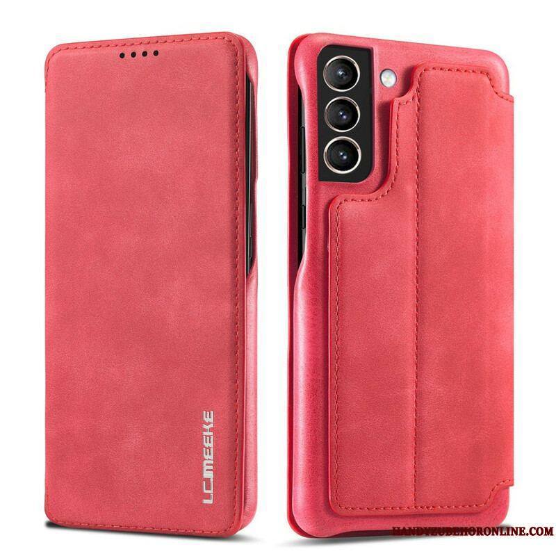 Flip Cover Samsung Galaxy S21 FE LC.IMEEKE Effet Cuir