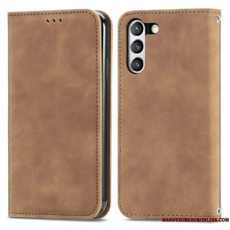 Flip Cover Samsung Galaxy S21 FE Simili Cuir Vintage