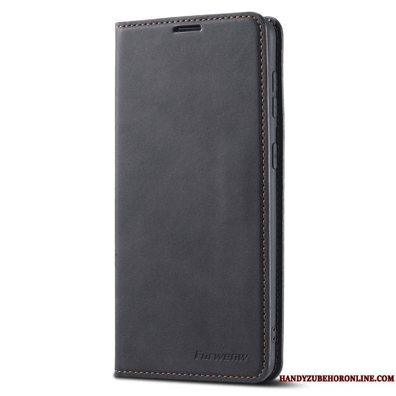 Flip Cover Samsung Galaxy S22 5G Effet Cuir FORWENW