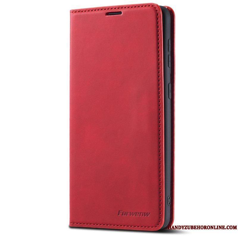 Flip Cover Samsung Galaxy S22 5G Effet Cuir FORWENW