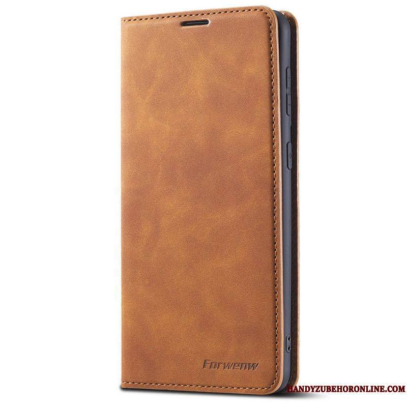 Flip Cover Samsung Galaxy S22 5G Effet Cuir FORWENW