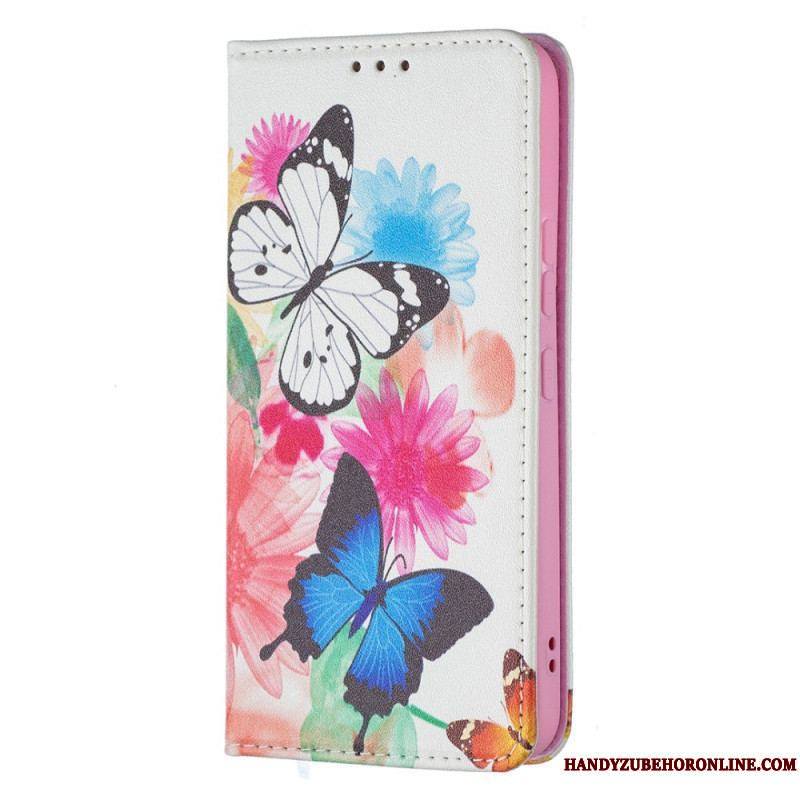 Flip Cover Samsung Galaxy S22 5G Papillons Colorés