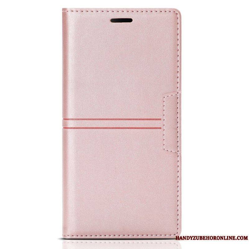 Flip Cover Samsung Galaxy S22 5G Style Cuir Couture Fermoir Magnétique