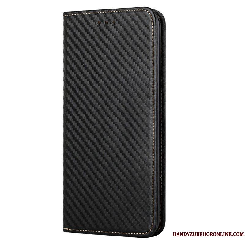 Flip Cover Samsung Galaxy S23 Plus 5G Style Fibre Carbone à Lanière