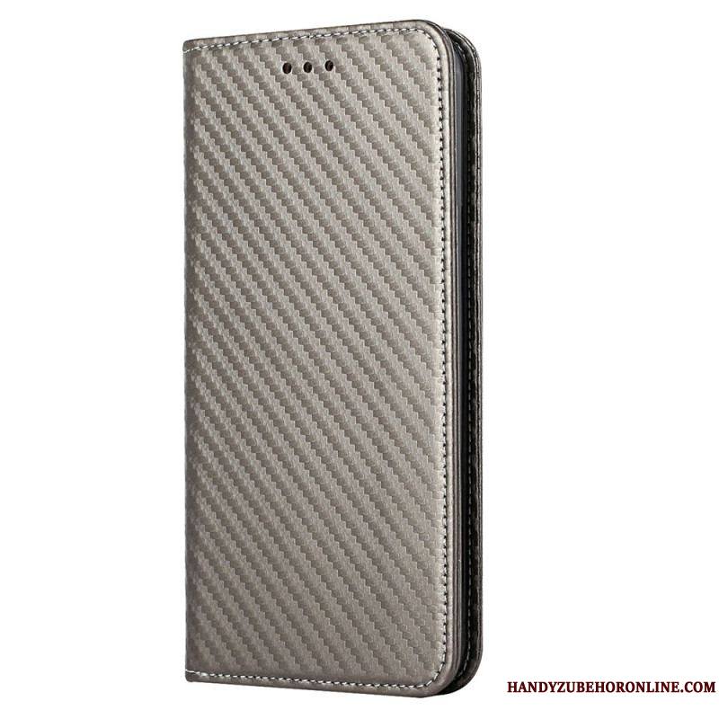 Flip Cover Samsung Galaxy S23 Plus 5G Style Fibre Carbone à Lanière