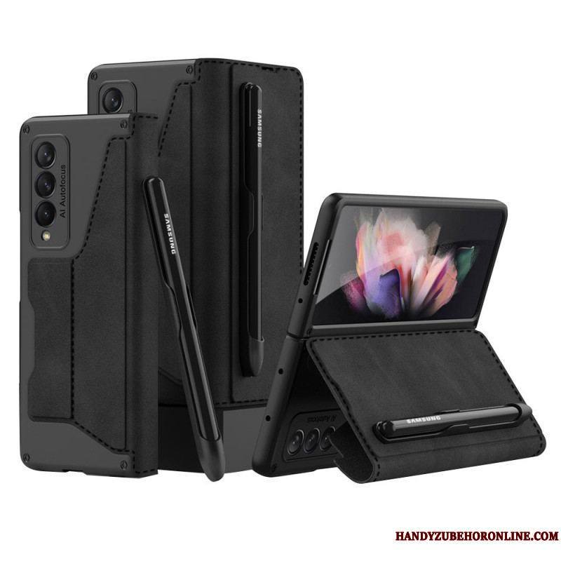 Flip Cover Samsung Galaxy Z Fold 3 5G Simili Cuir Porte-Stylet GKK