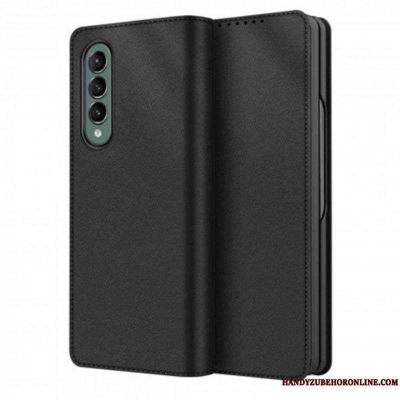 Flip Cover Samsung Galaxy Z Fold 3 5G Skin-Touch Cuir Fendu