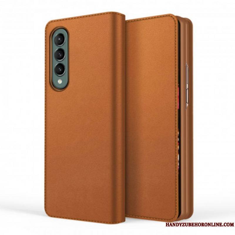 Flip Cover Samsung Galaxy Z Fold 3 5G Skin-Touch Cuir Fendu