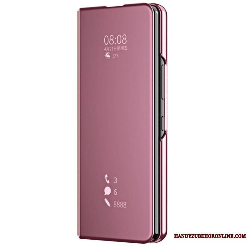 Flip Cover Samsung Galaxy Z Fold 4 Miroir et Transparence